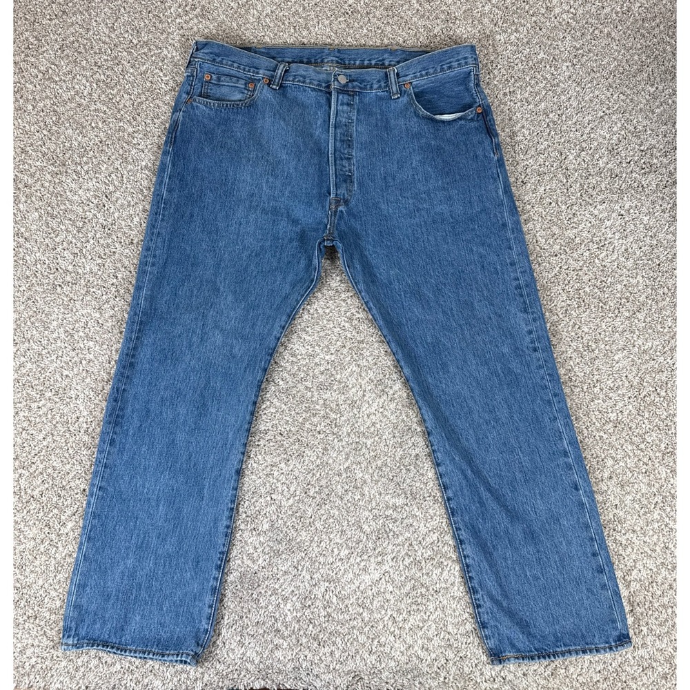 Levis 501 Jeans Mens 42x30 Blue Original Fit Button Fly Straight Leg Denim